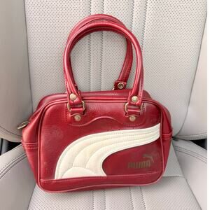 Vintage Puma Y2K Retro Vinyl Mini Bag Red Speed Cat Opium